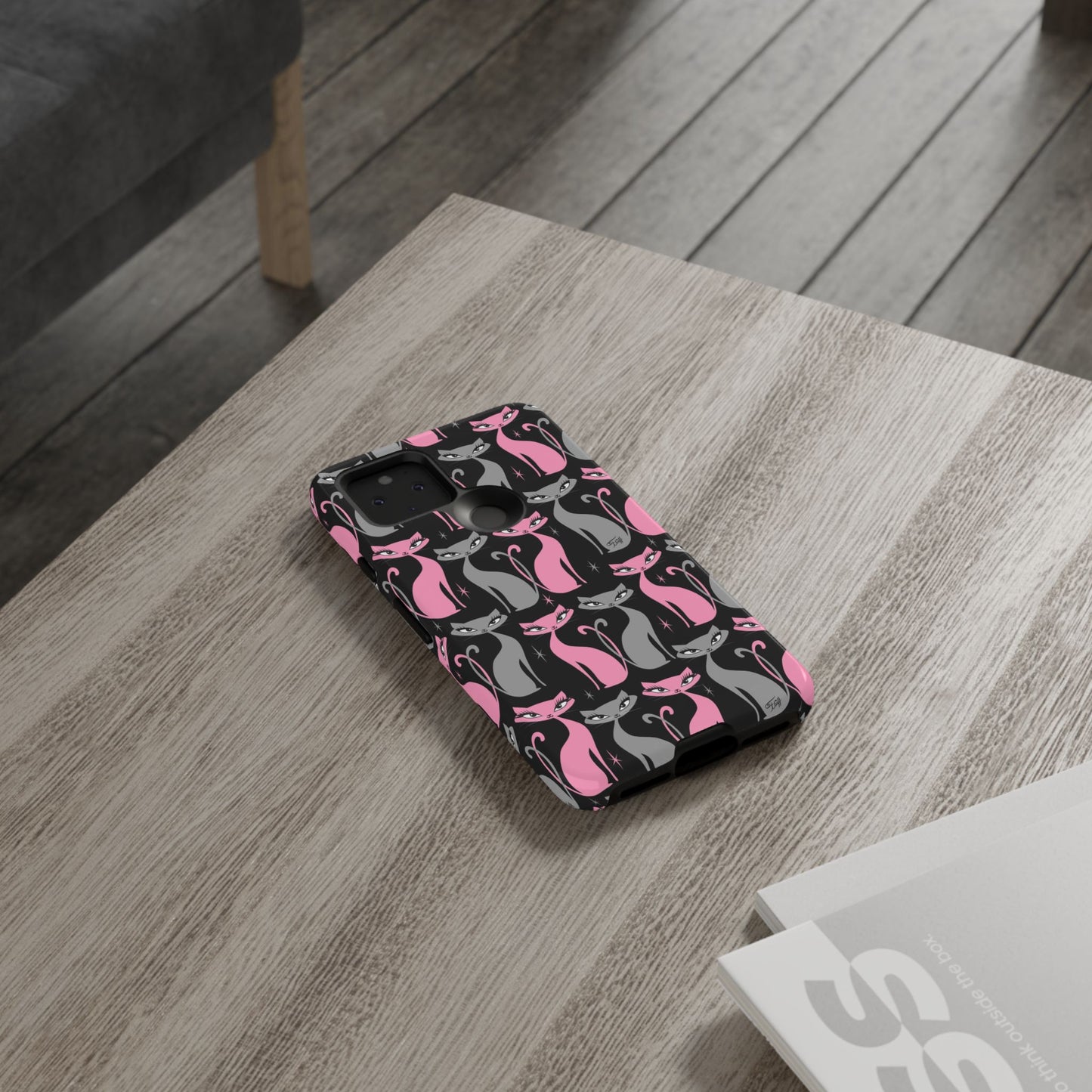 Mod Love Cats on Black • Tough Phone Case