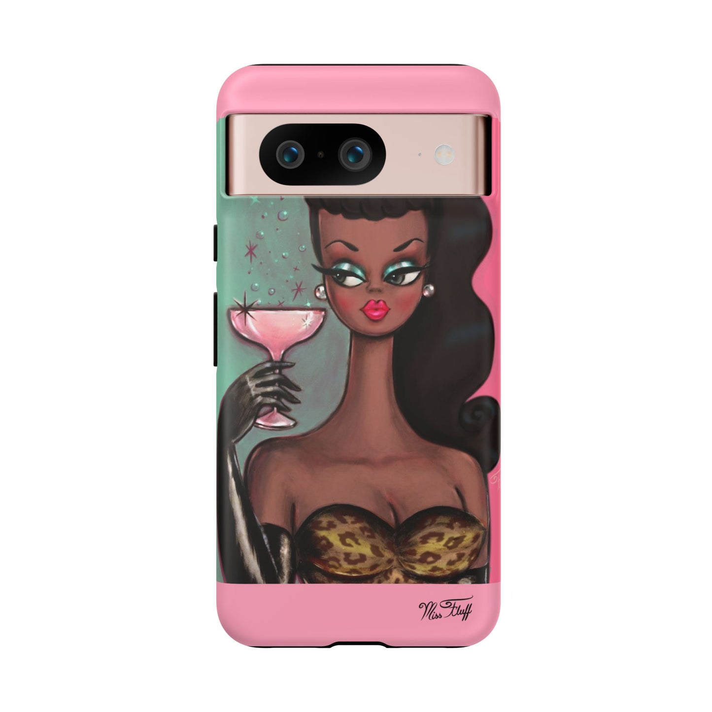 Brunette with Pink Champagne • Tough Phone Case