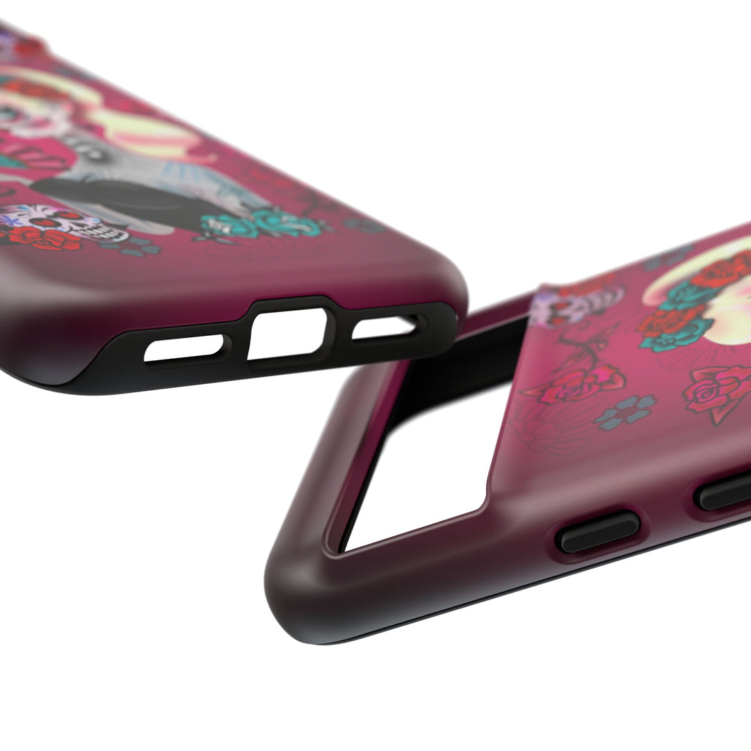 Blonde Sugar Skull Pinup Girl • Tough Phone Case