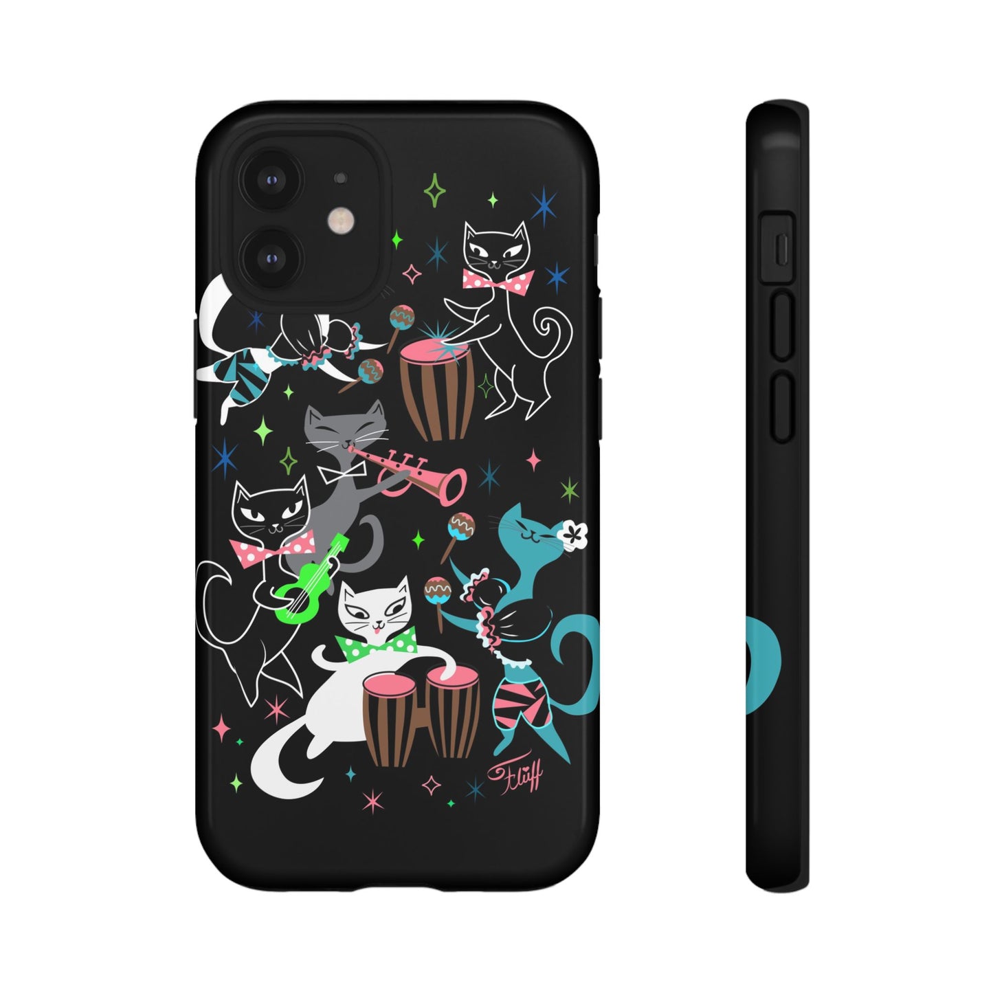 Mambo Kitties Band on Black • Tough Phone Case