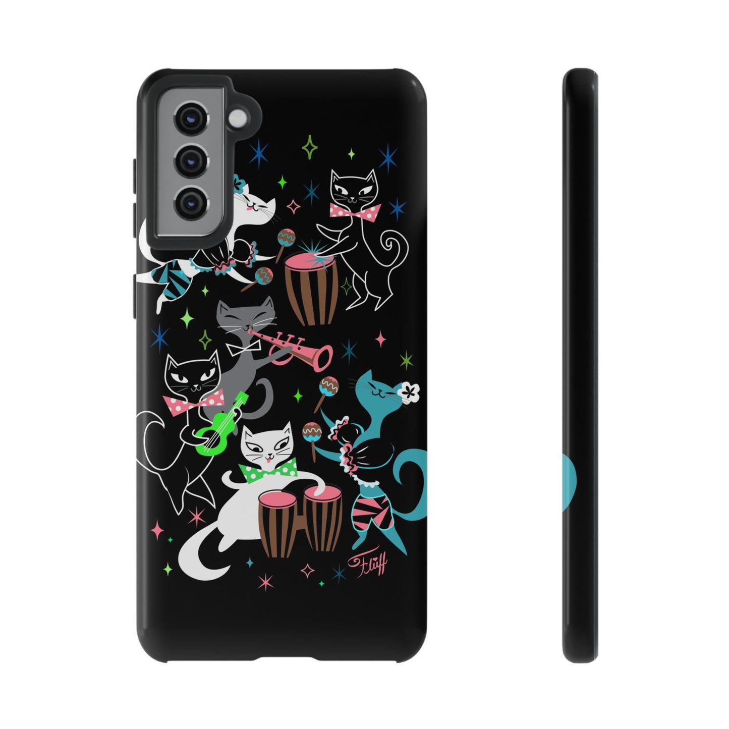 Mambo Kitties Band on Black • Tough Phone Case