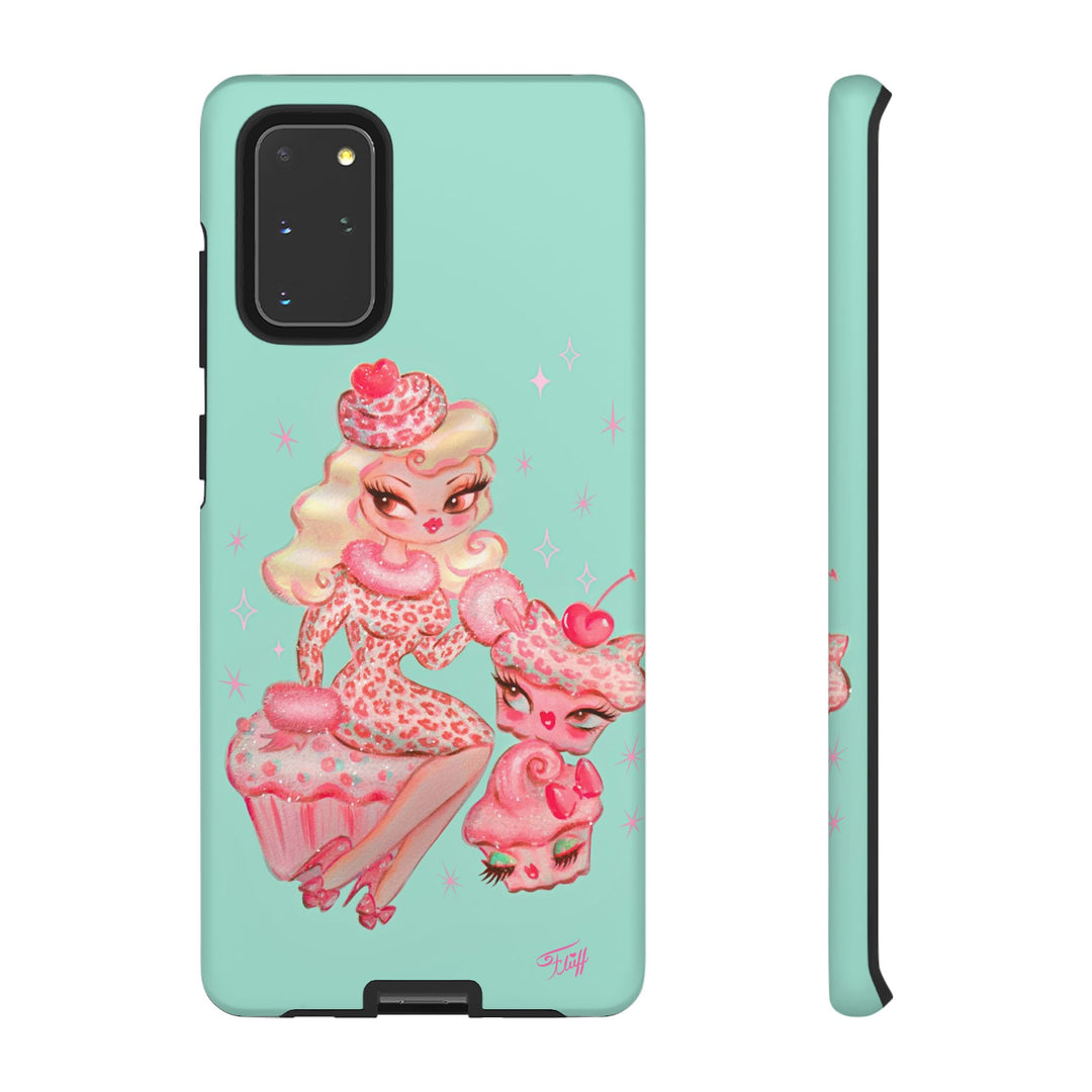 Leopard and Pink Cupcake Girl • Tough Phone Case