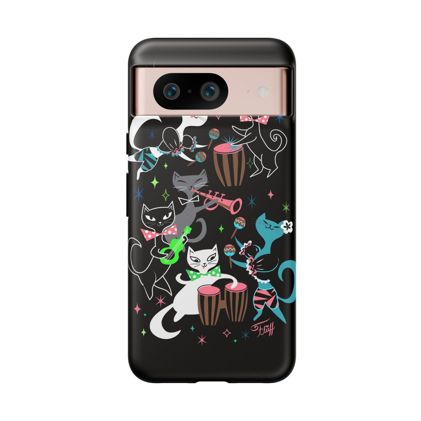 Mambo Kitties Band on Black • Tough Phone Case