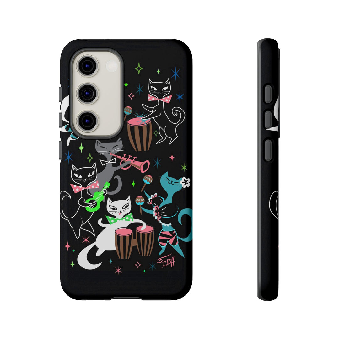 Mambo Kitties Band on Black • Tough Phone Case