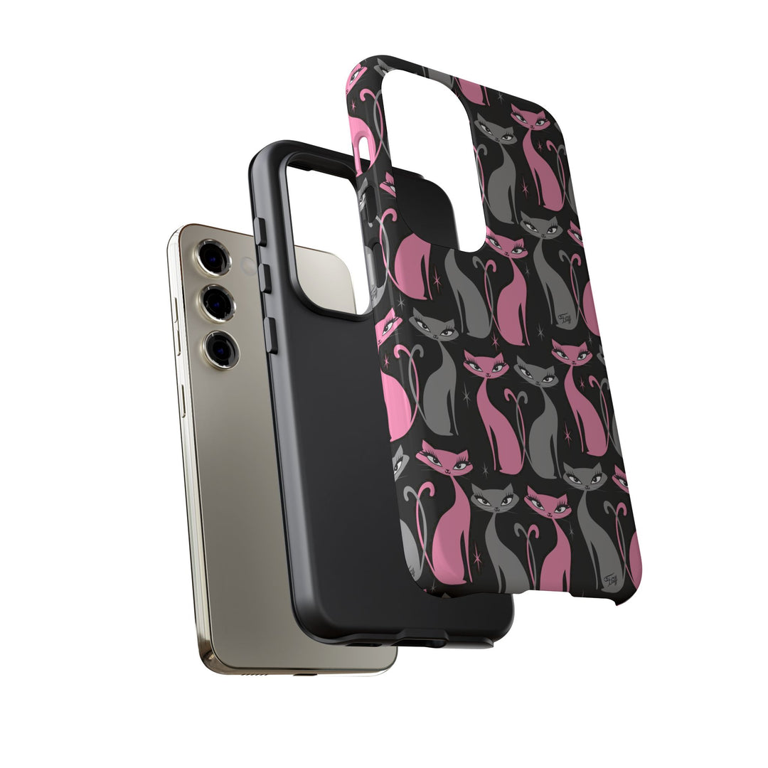 Mod Love Cats on Black • Tough Phone Case