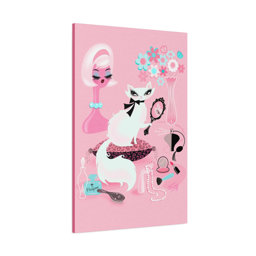 Boudoir Kitty with Mirror • Canvas Gallery Wrap