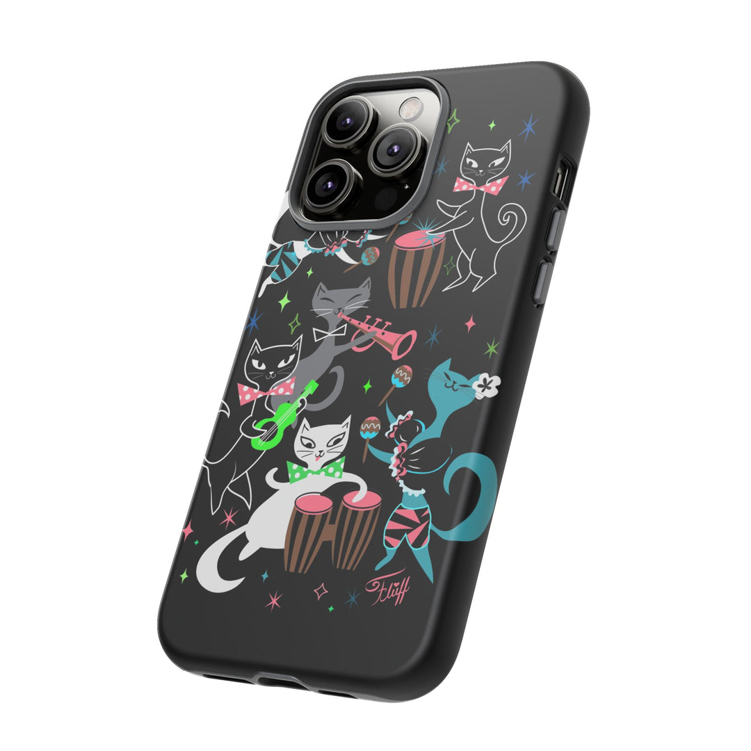 Mambo Kitties Band on Black • Tough Phone Case