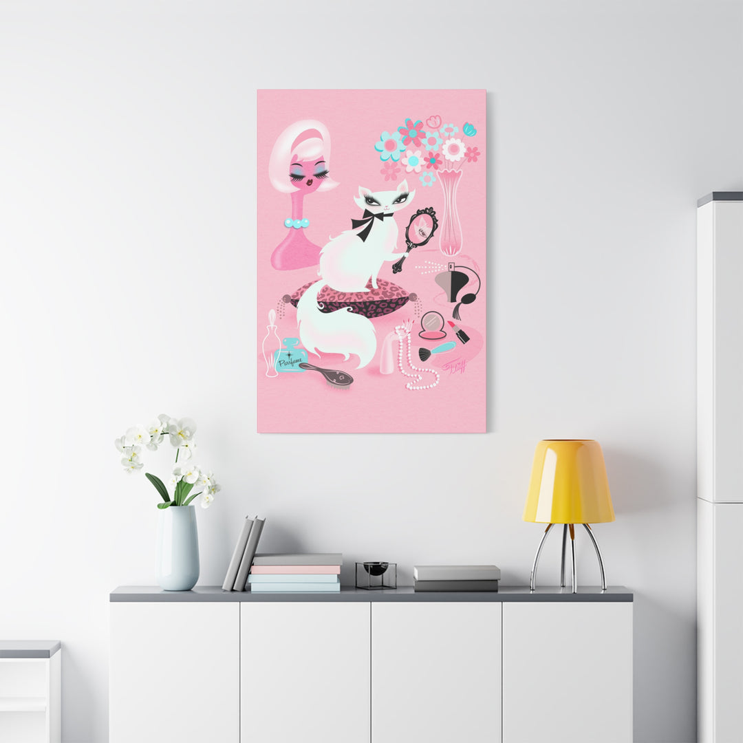 Boudoir Kitty with Mirror • Canvas Gallery Wrap
