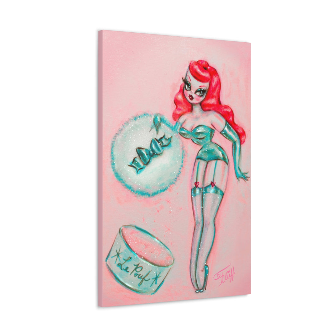 Redhead Mint Powder Puff Girl • Canvas Gallery Wrap