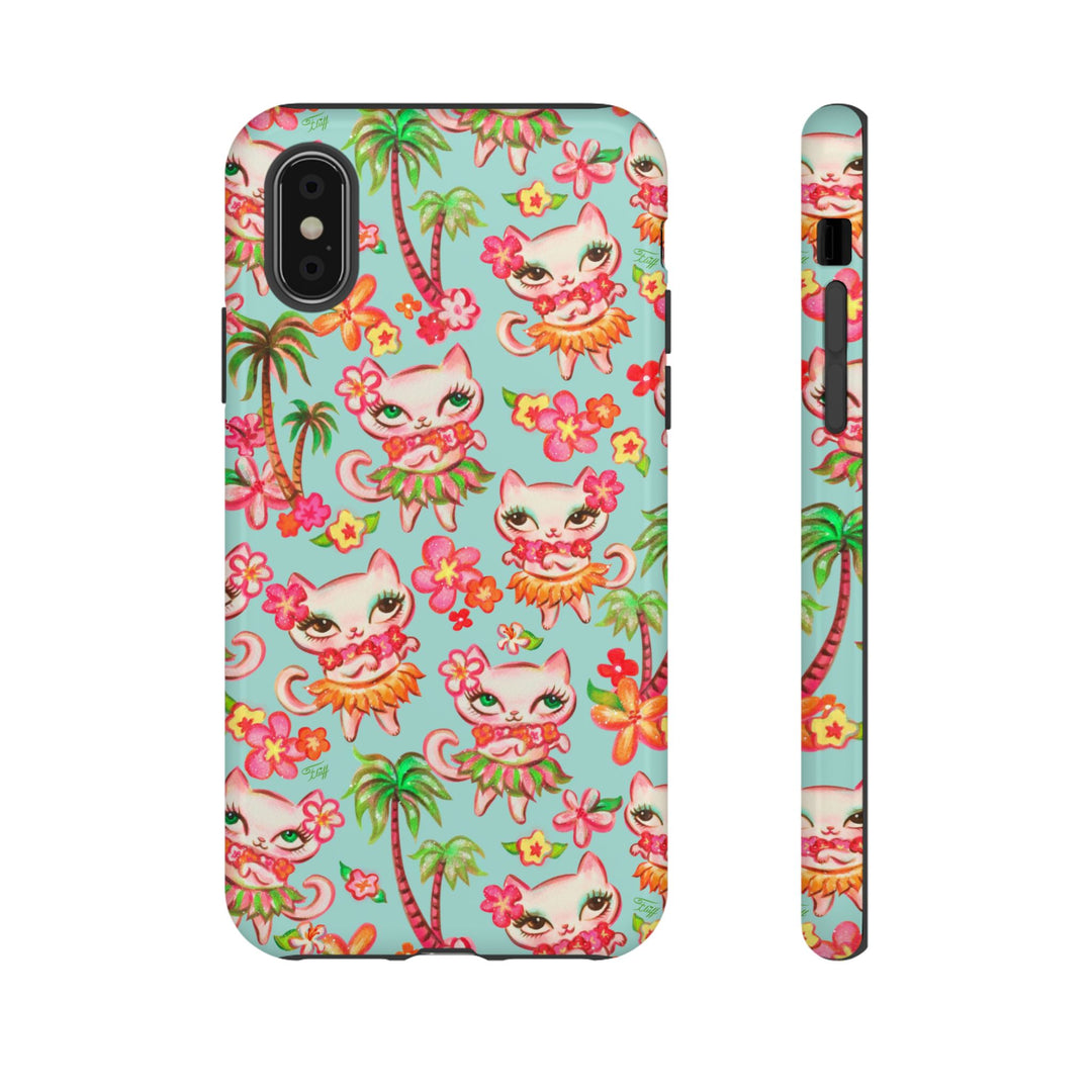 Hula Kitties Aqua • Tough Phone Case