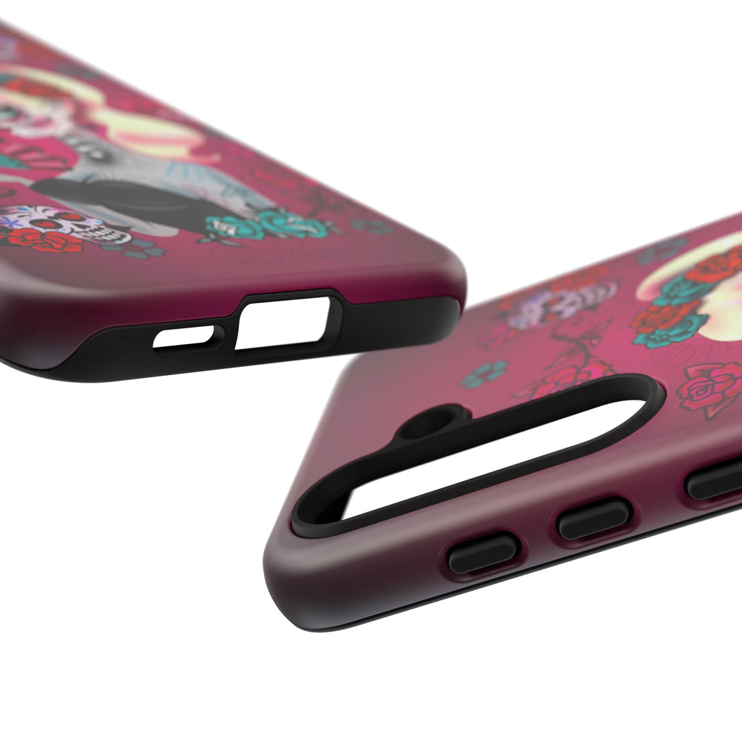 Blonde Sugar Skull Pinup Girl • Tough Phone Case
