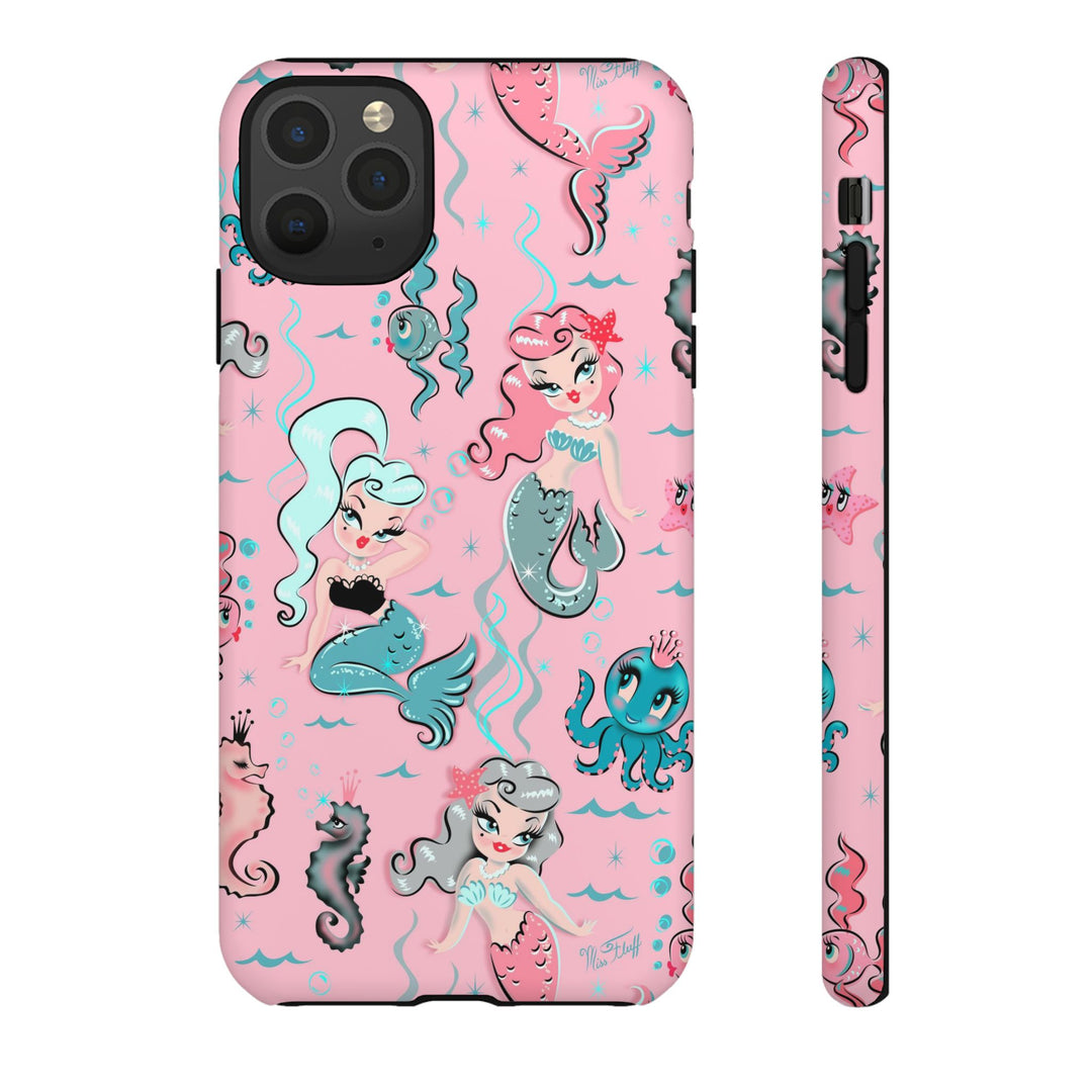 Babydoll Mermaids on Pink • Tough Phone Case