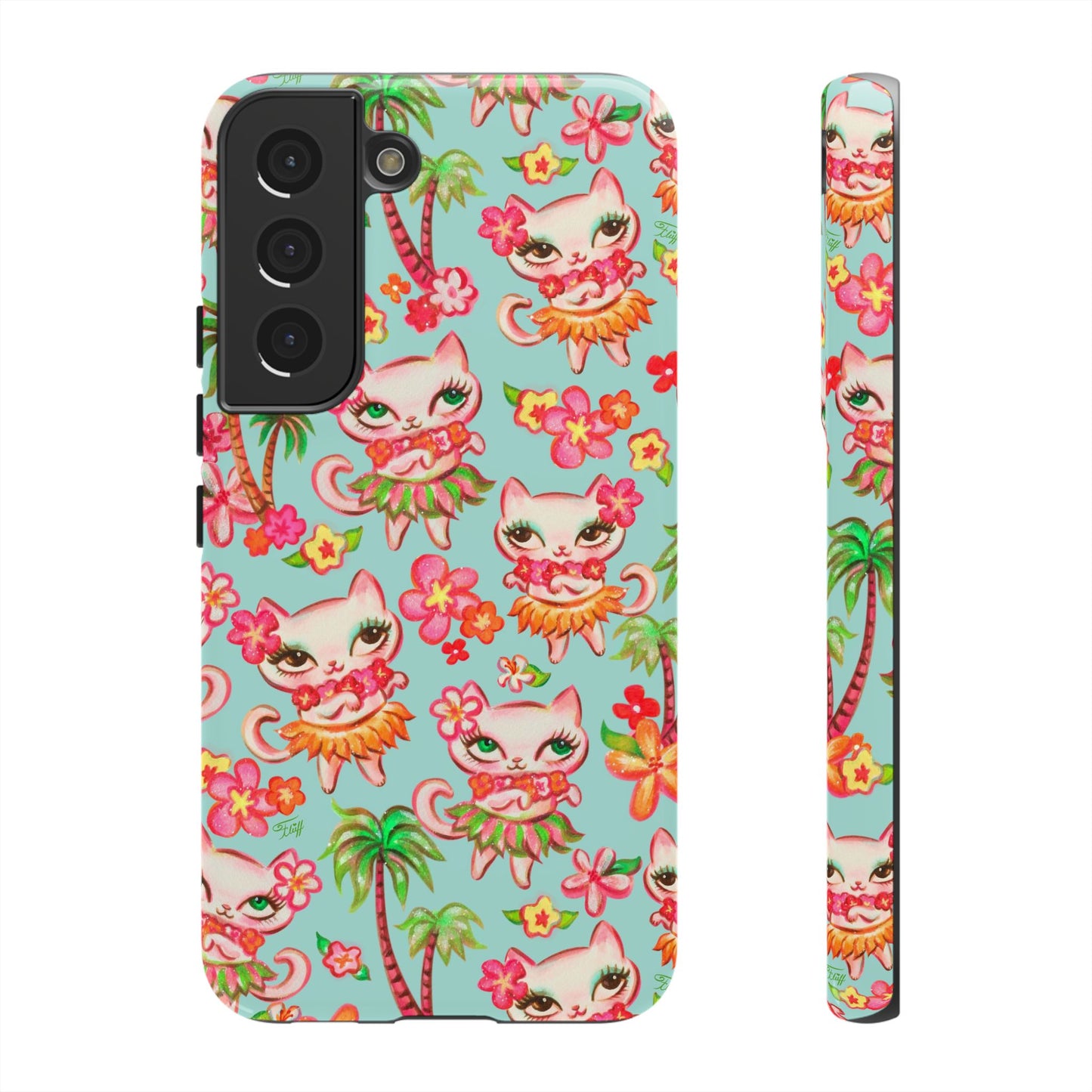 Hula Kitties Aqua • Tough Phone Case