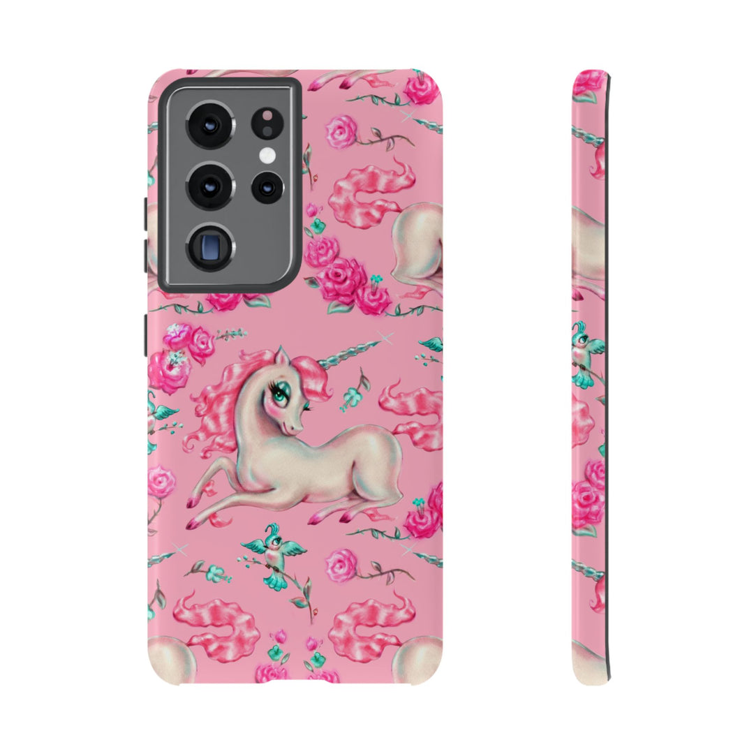 Unicorns and Roses on Pink • Tough Phone Case