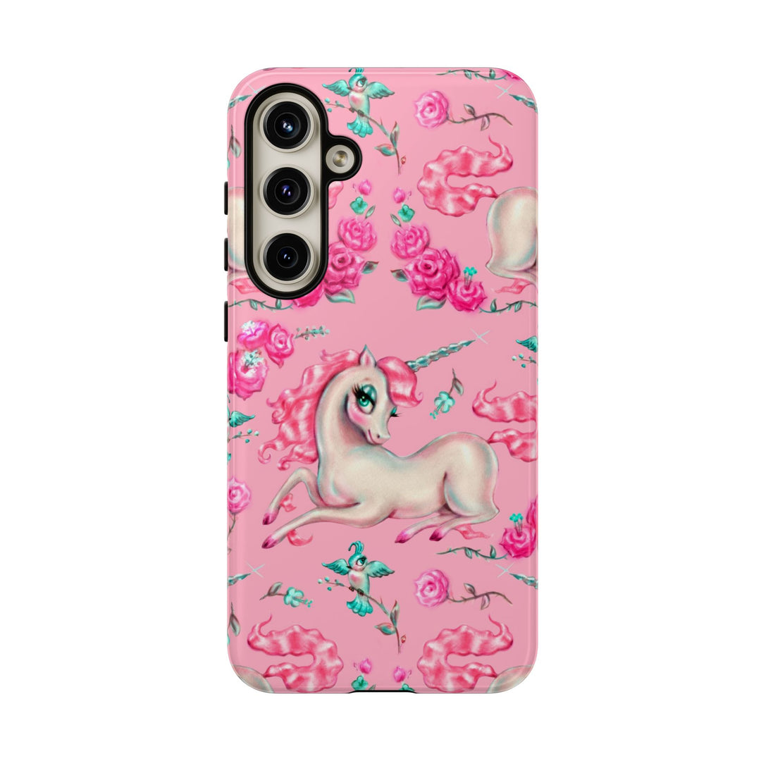 Unicorns and Roses on Pink • Tough Phone Case