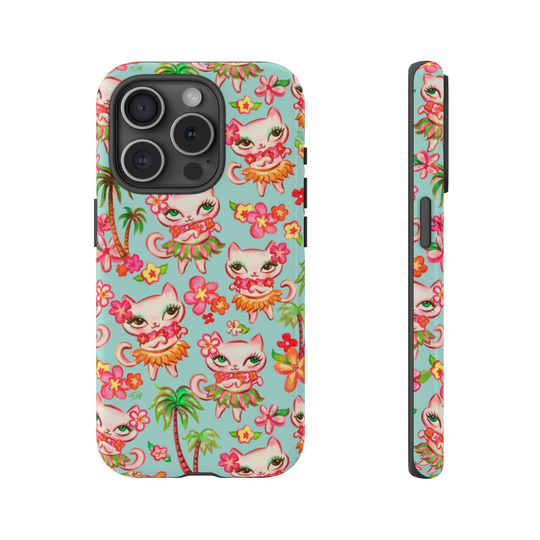 Hula Kitties Aqua • Tough Phone Case