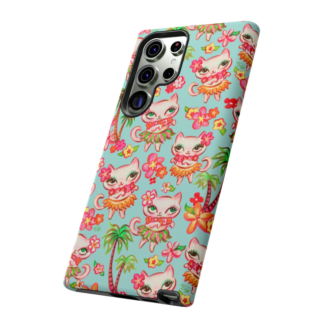 Hula Kitties Aqua • Tough Phone Case