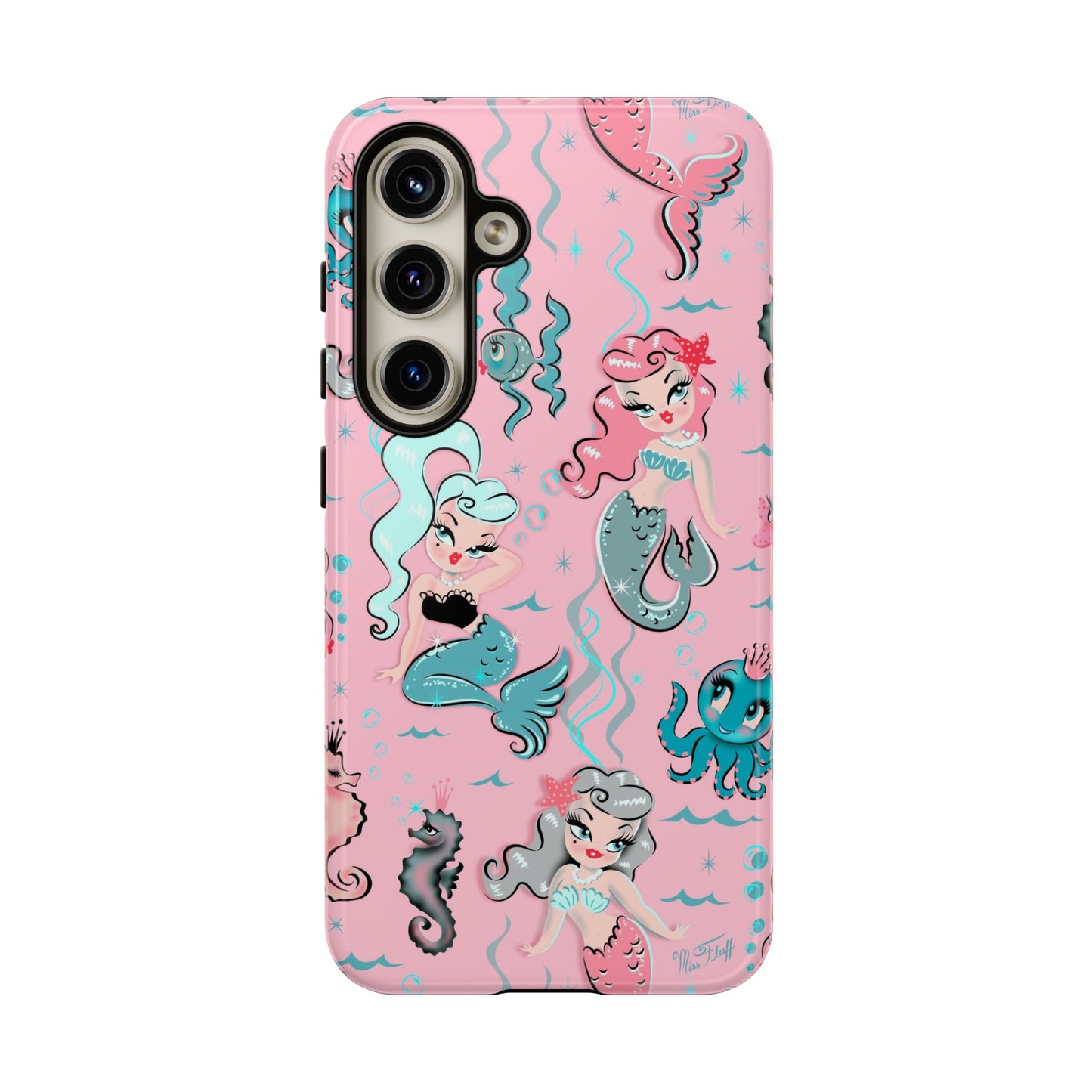 Babydoll Mermaids on Pink • Tough Phone Case