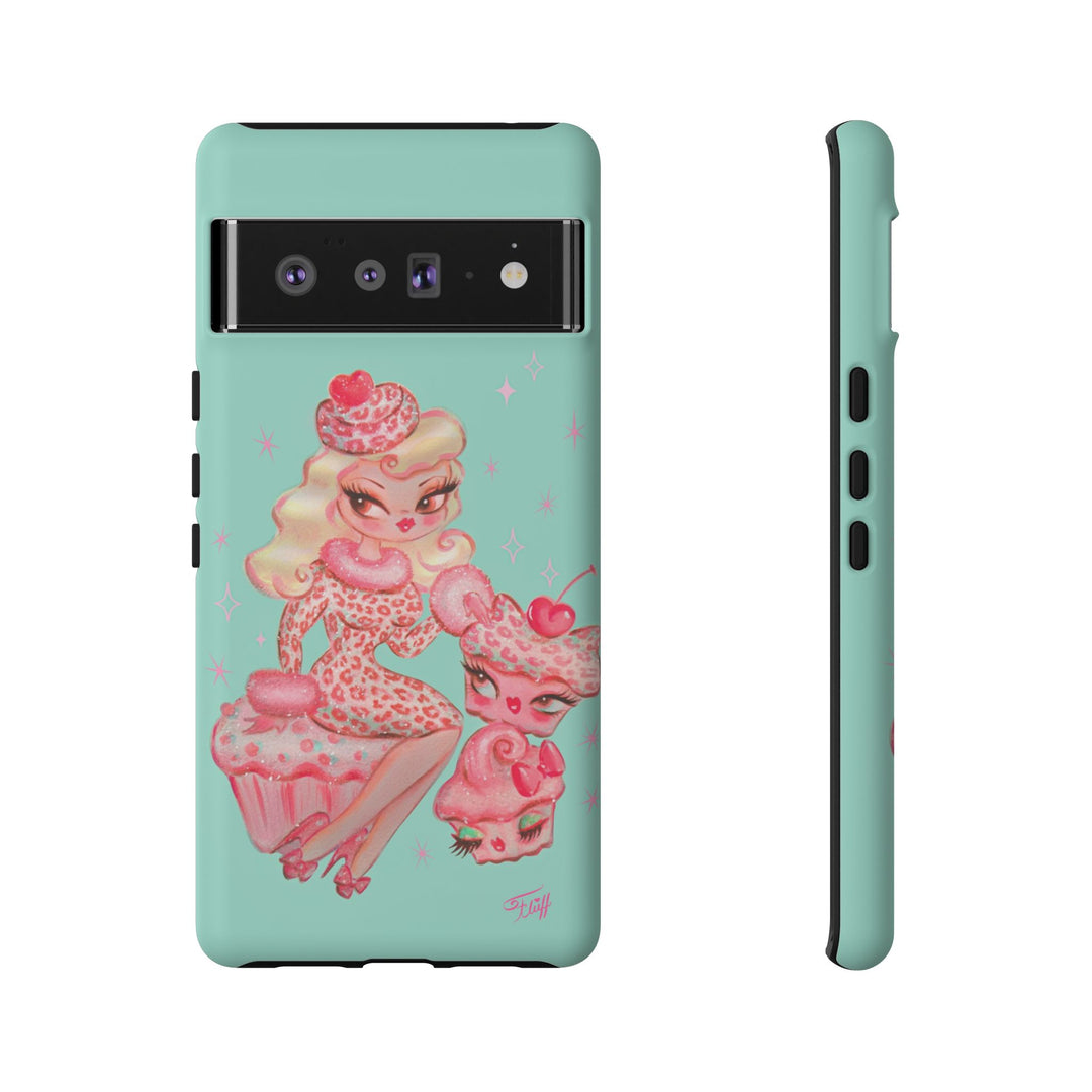 Leopard and Pink Cupcake Girl • Tough Phone Case