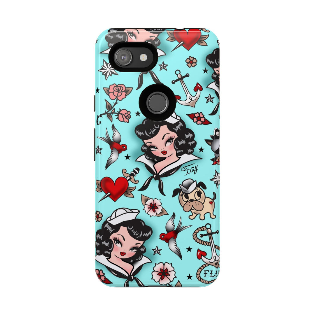 Suzy Sailor Girl on Light Blue • Phone Case
