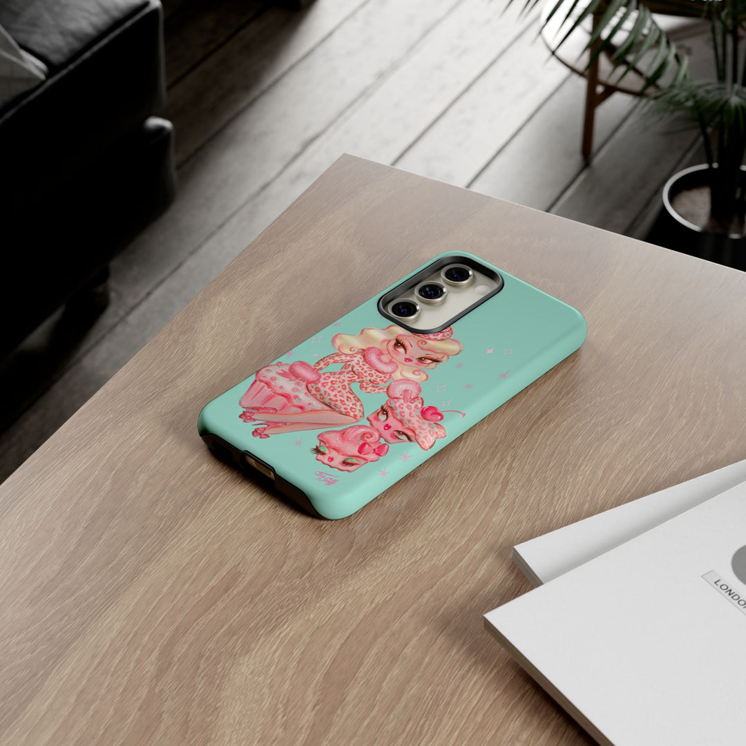 Leopard and Pink Cupcake Girl • Tough Phone Case