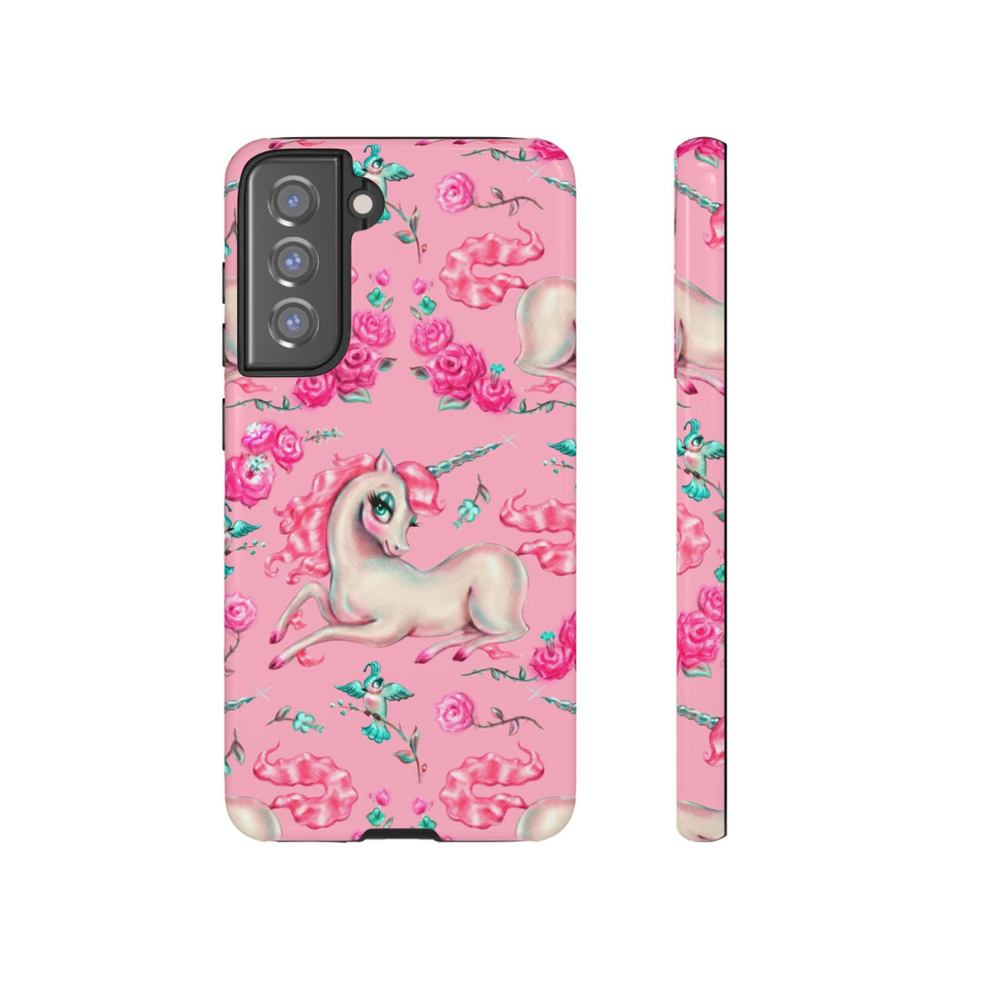 Unicorns and Roses on Pink • Tough Phone Case