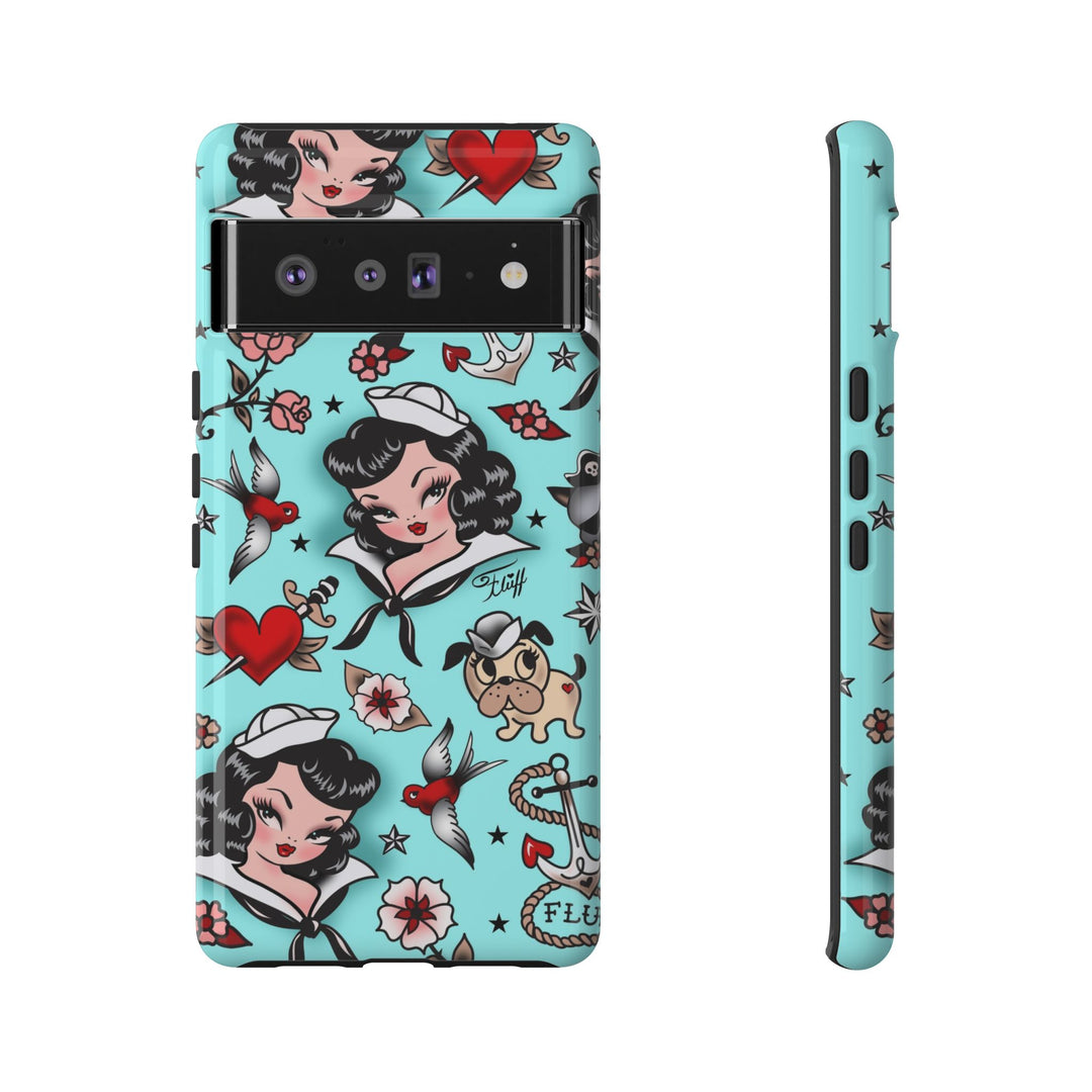 Suzy Sailor Girl on Light Blue • Phone Case