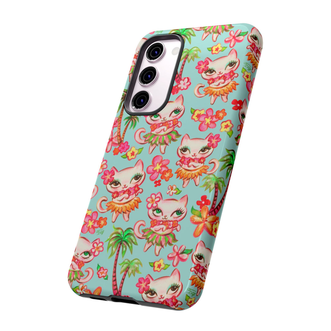 Hula Kitties Aqua • Tough Phone Case