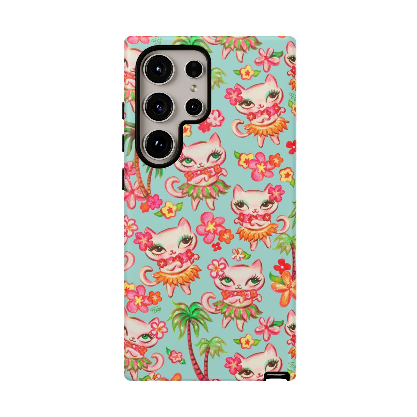 Hula Kitties Aqua • Tough Phone Case