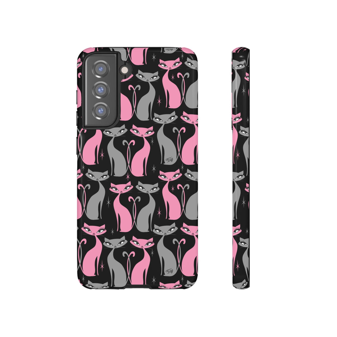 Mod Love Cats on Black • Tough Phone Case