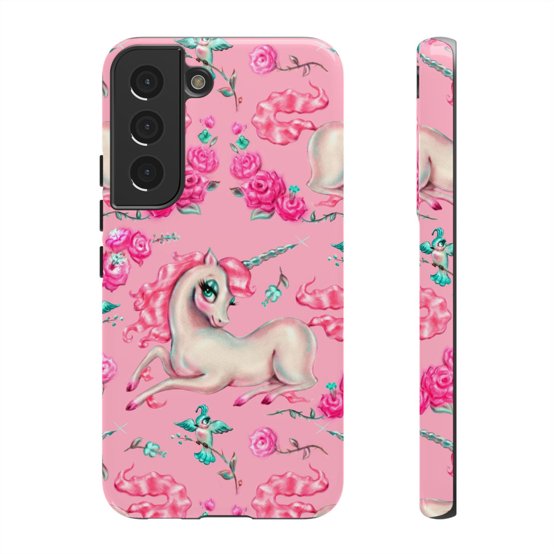Unicorns and Roses on Pink • Tough Phone Case