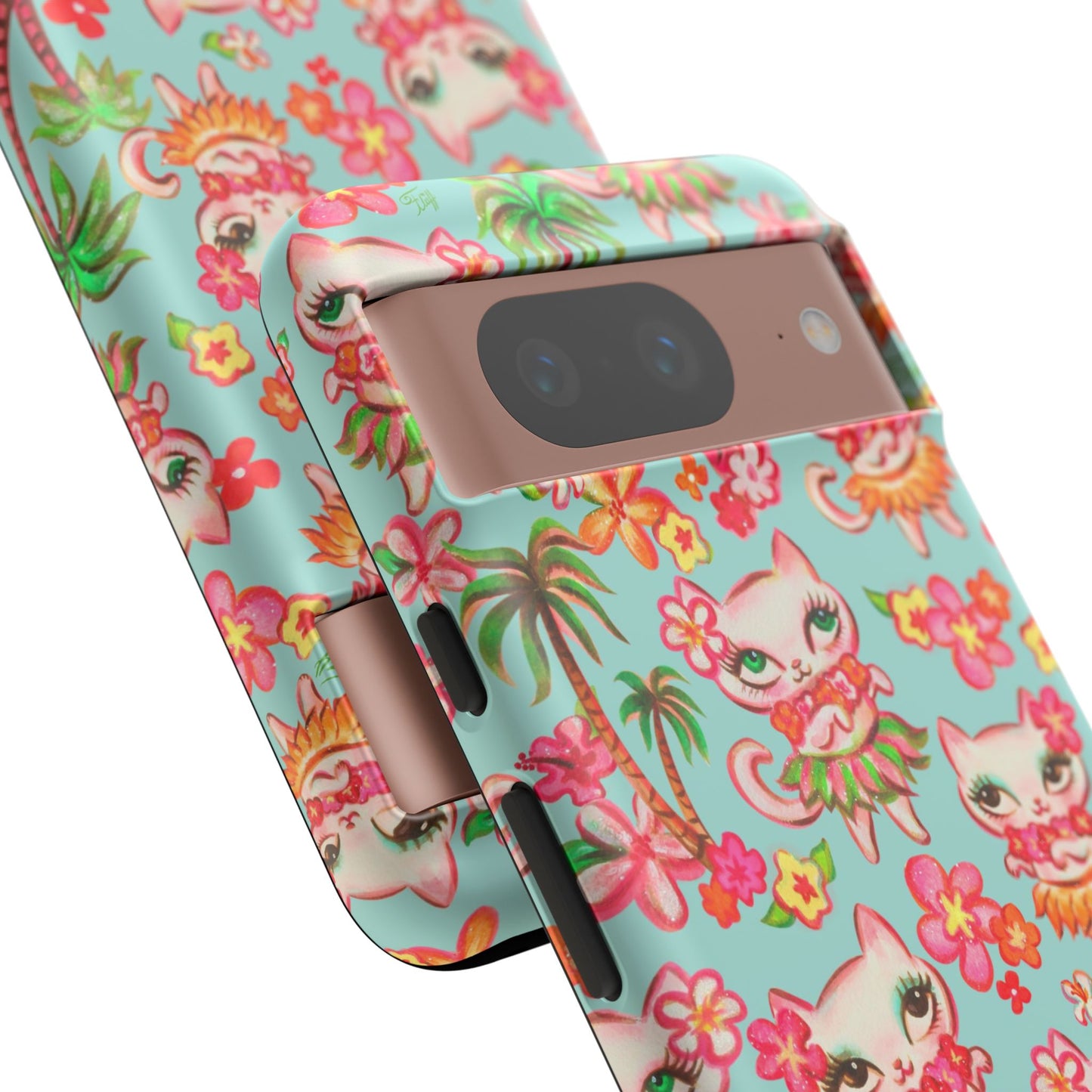 Hula Kitties Aqua • Tough Phone Case