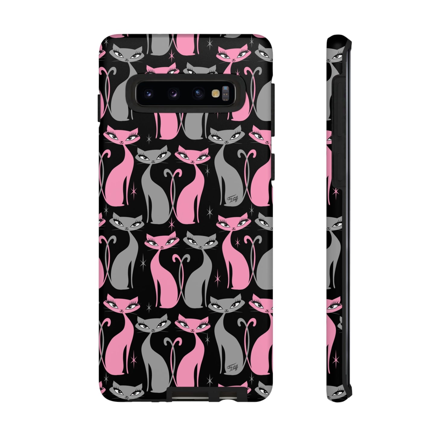 Mod Love Cats on Black • Tough Phone Case