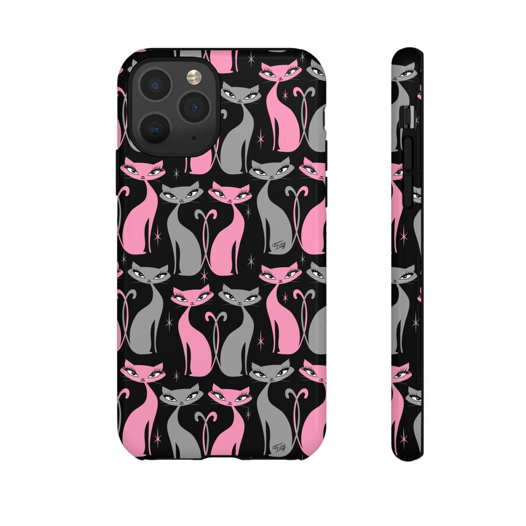 Mod Love Cats on Black • Tough Phone Case