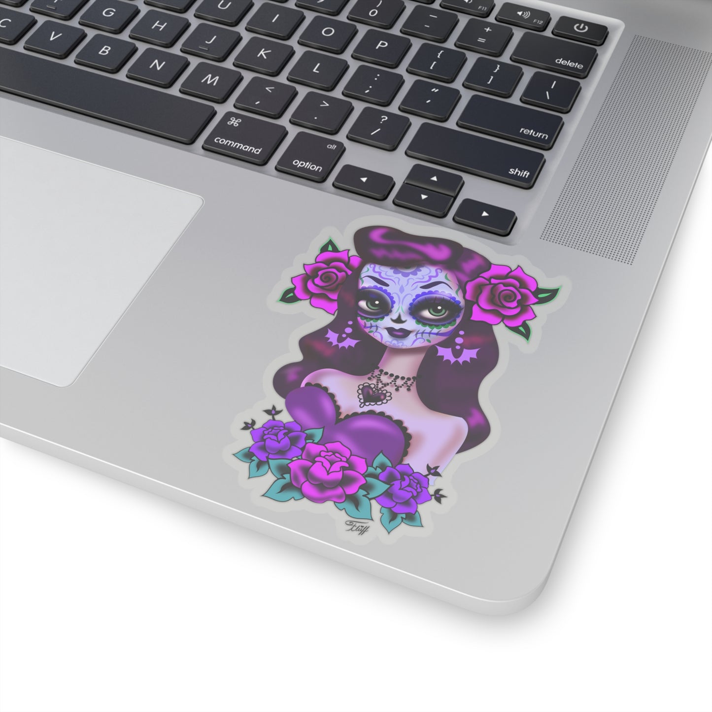 Purple Sugar Skull Girl • Kiss-Cut Sticker