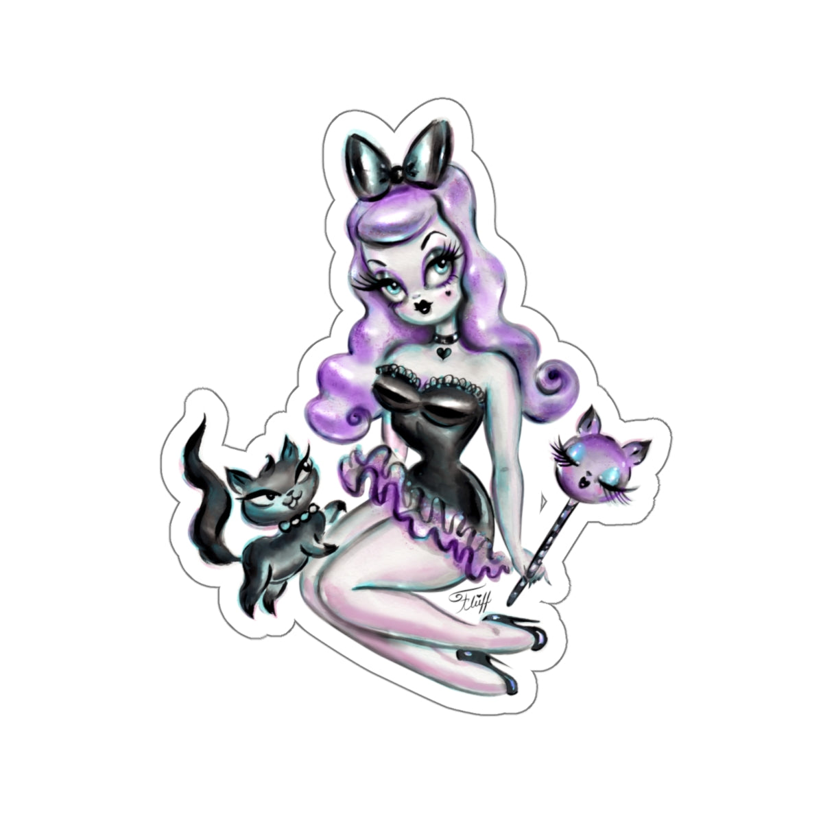 Purple Goth Candy Doll • Kiss-Cut Sticker