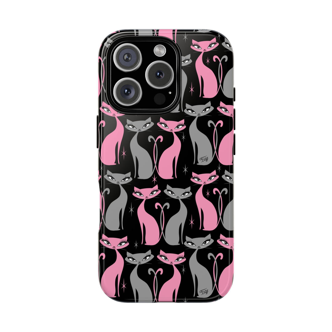 Mod Love Cats on Black • Tough Phone Case