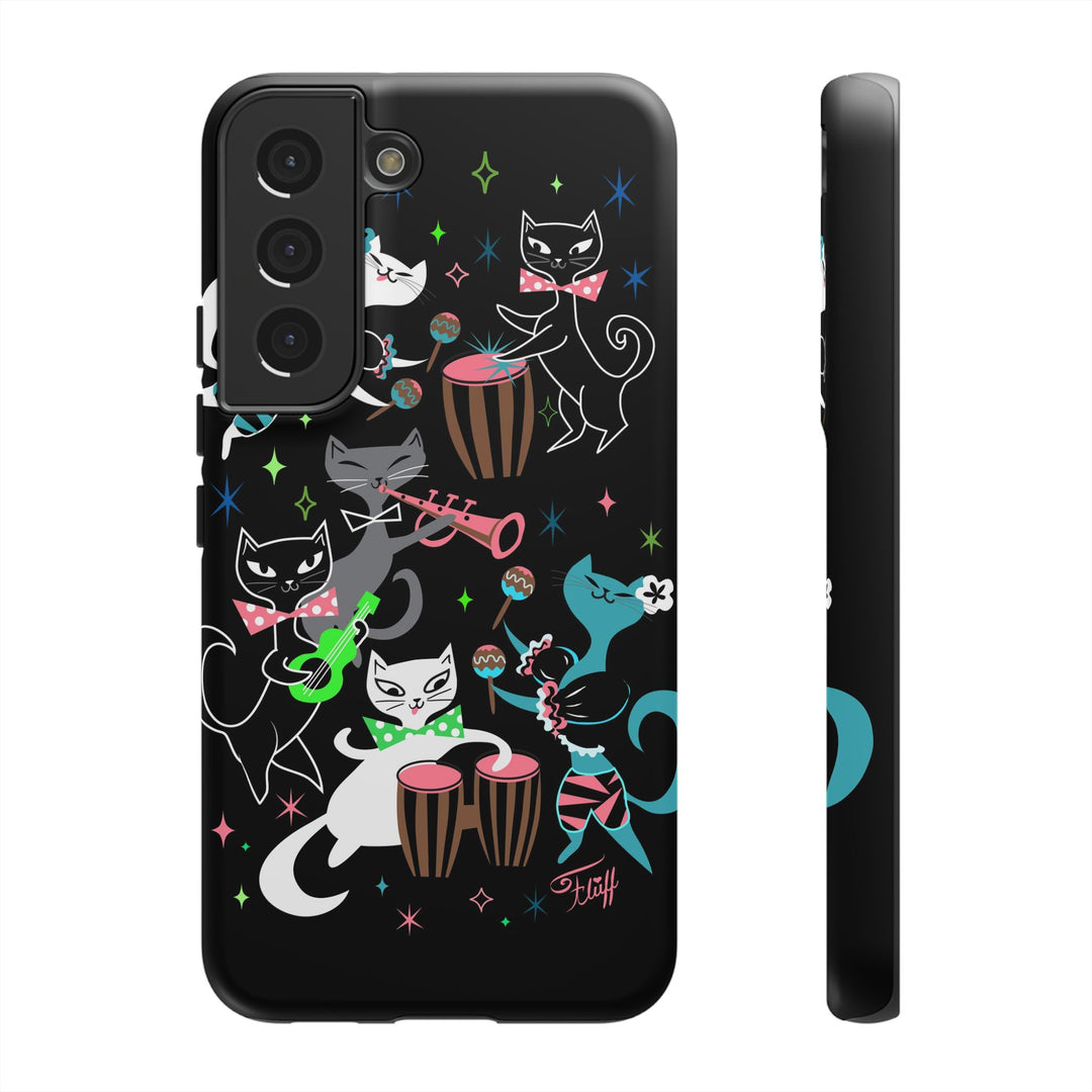 Mambo Kitties Band on Black • Tough Phone Case