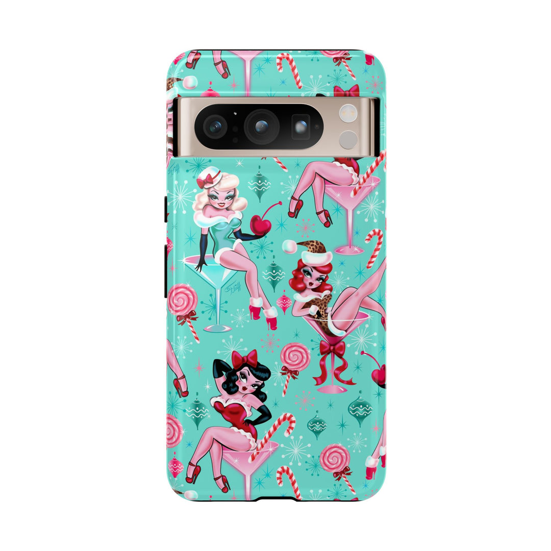 Christmas Candy Martini Pinup Girls • Tough Phone Case