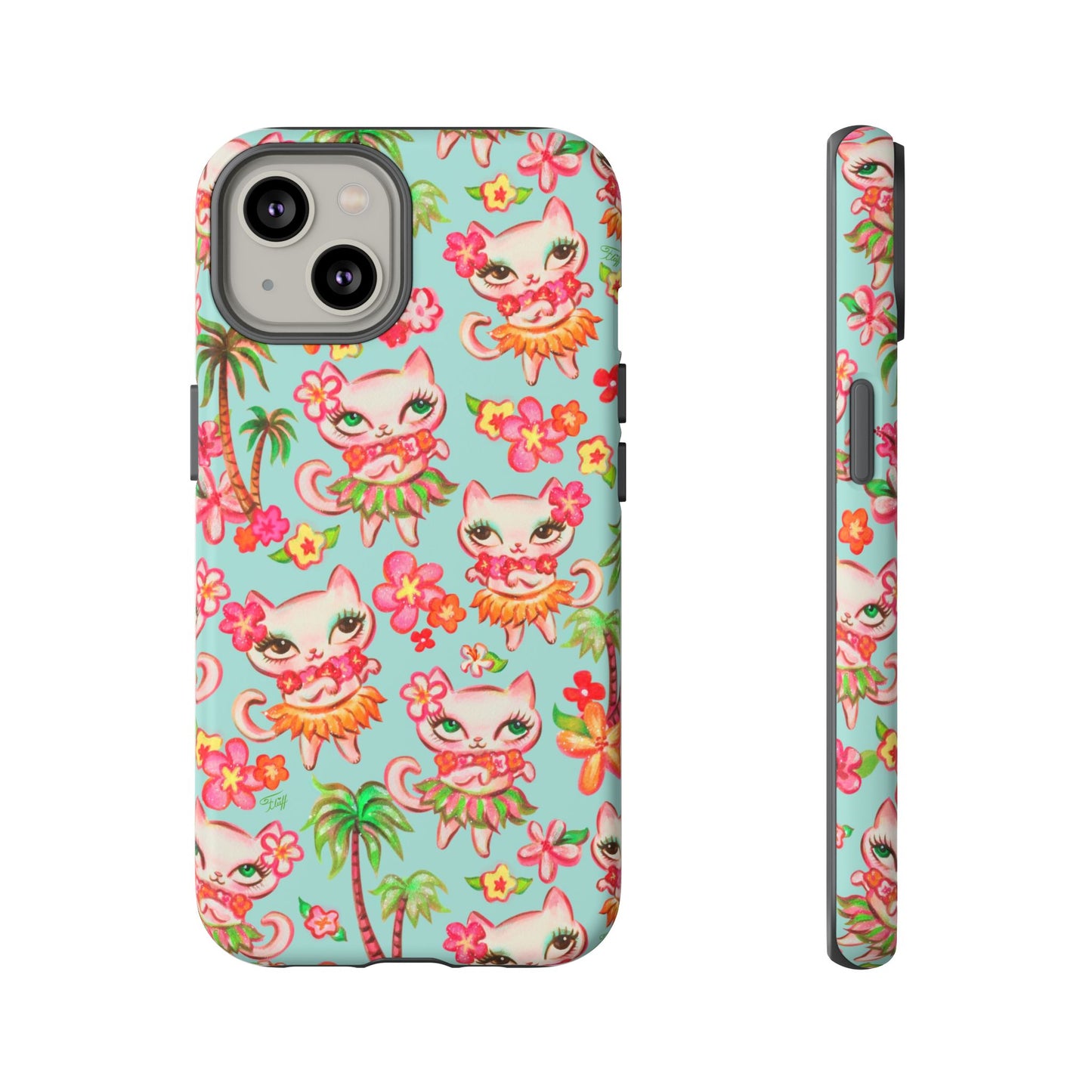 Hula Kitties Aqua • Tough Phone Case