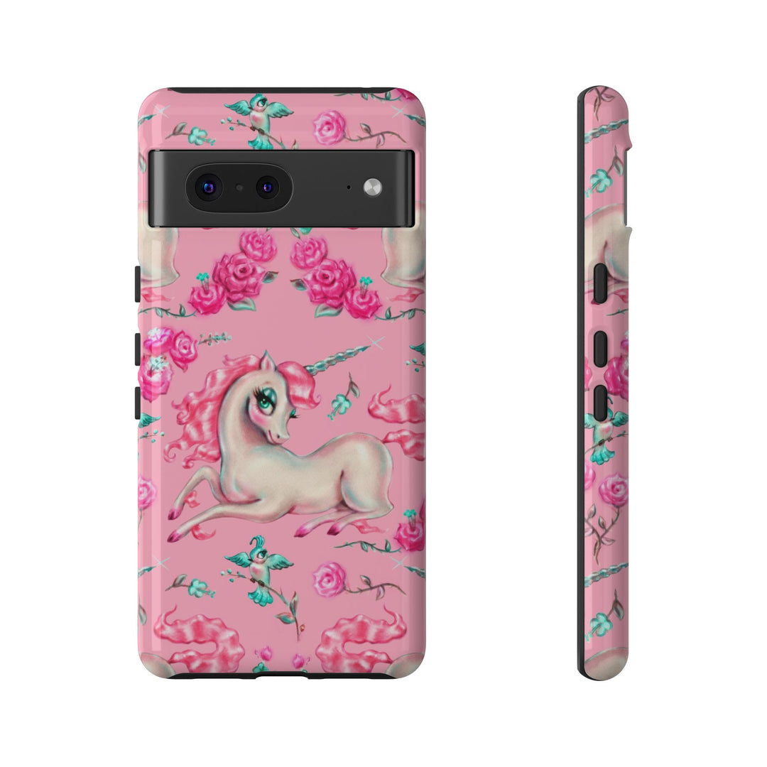 Unicorns and Roses on Pink • Tough Phone Case