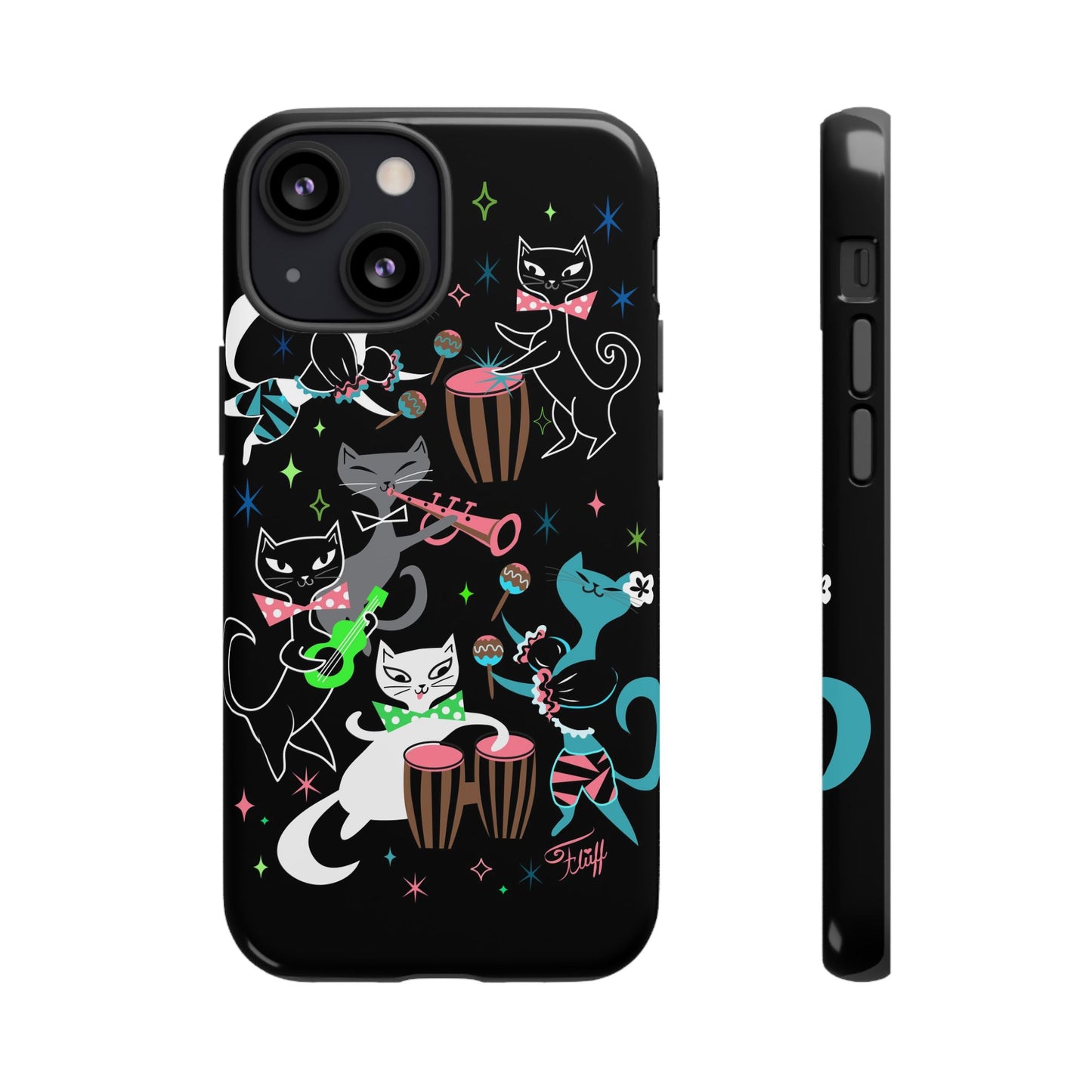 Mambo Kitties Band on Black • Tough Phone Case