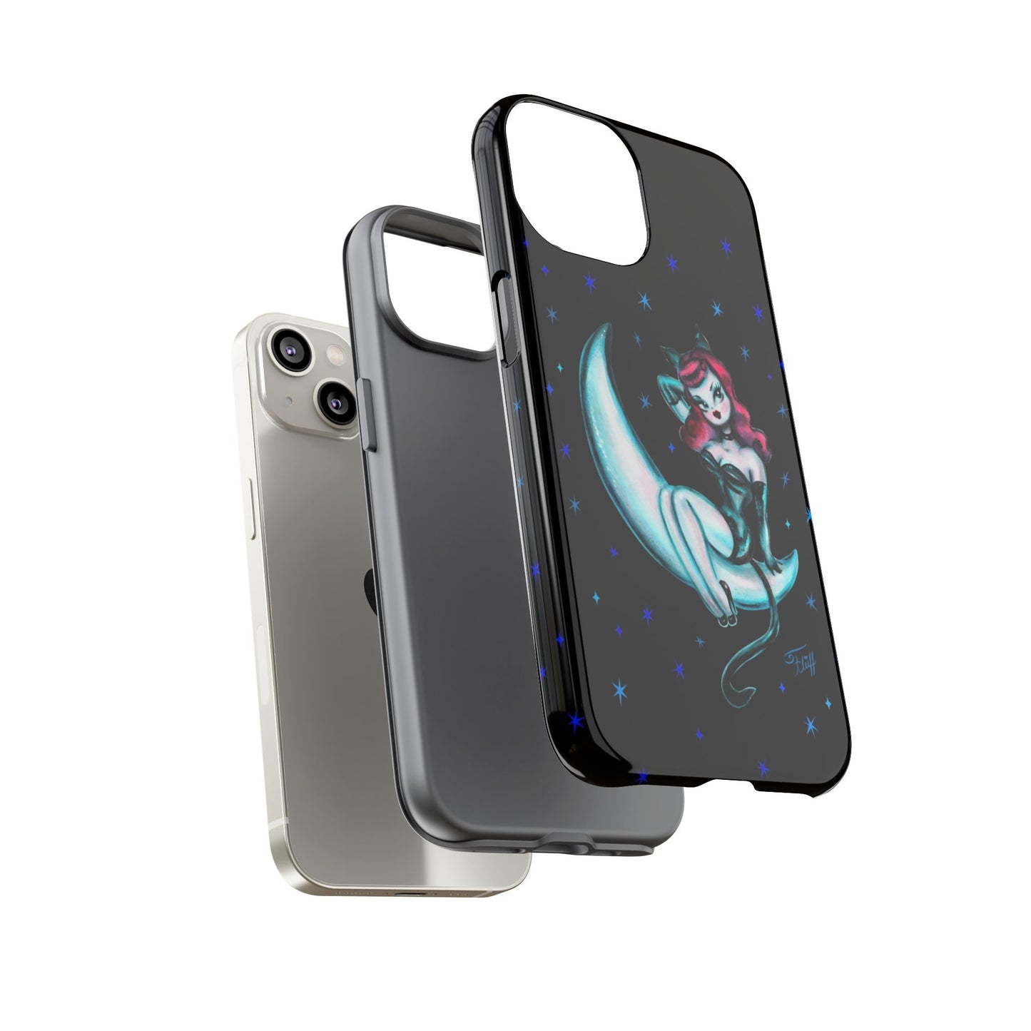 Kitten on the Moon • Tough Phone Case