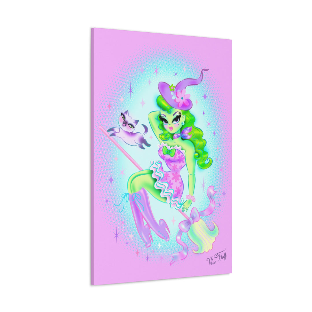 Fancy Frilly Witch on Lilac • Canvas Gallery Wrap