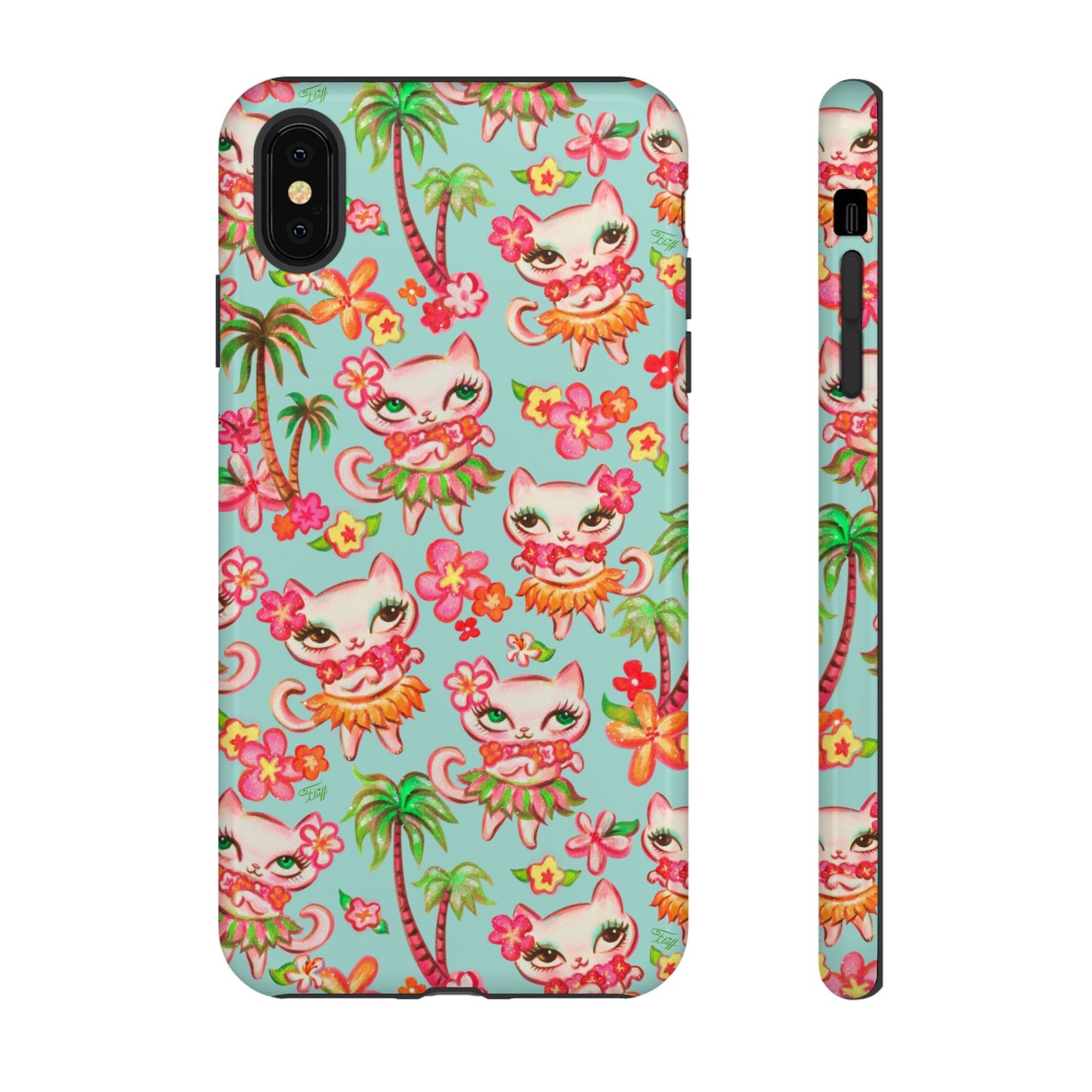 Hula Kitties Aqua • Tough Phone Case