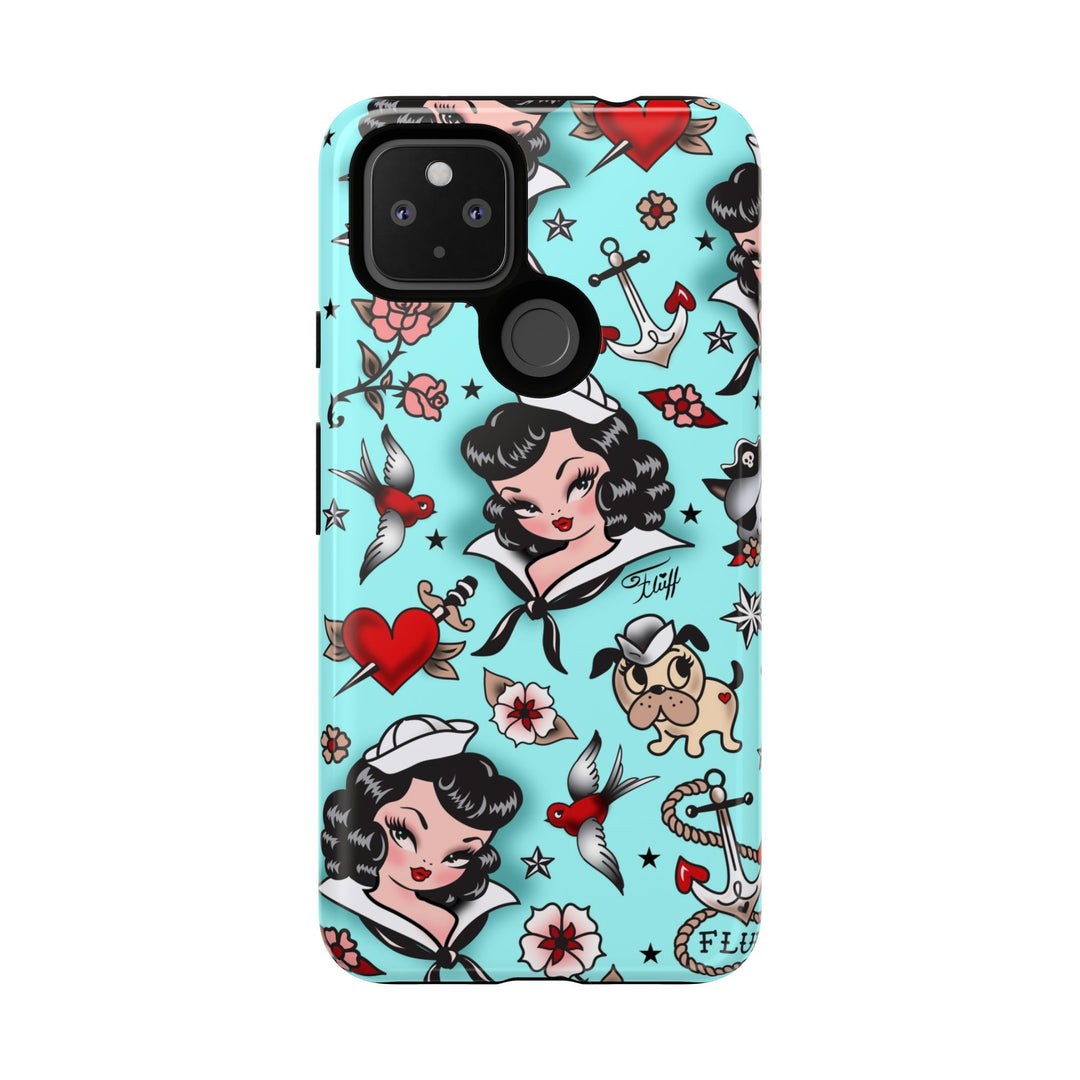 Suzy Sailor Girl on Light Blue • Phone Case