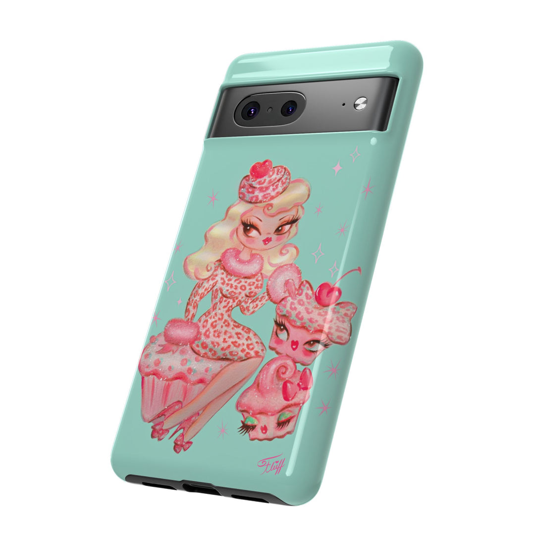 Leopard and Pink Cupcake Girl • Tough Phone Case