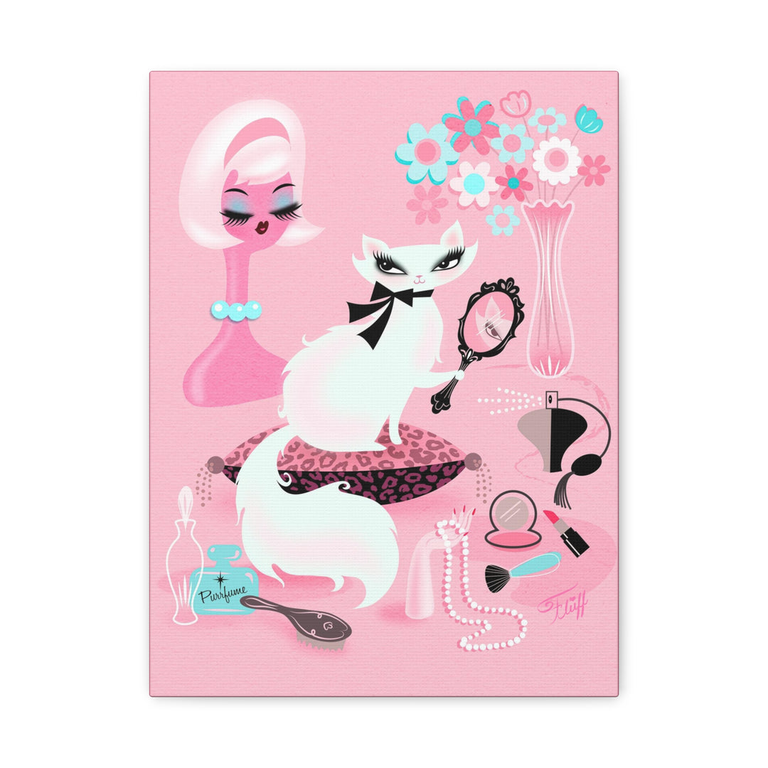 Boudoir Kitty with Mirror • Canvas Gallery Wrap