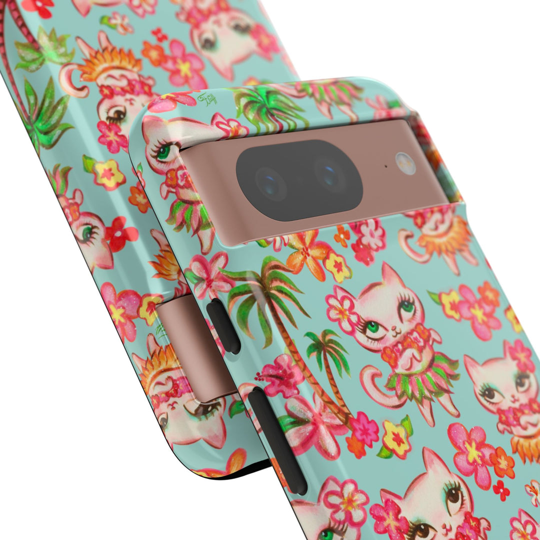 Hula Kitties Aqua • Tough Phone Case