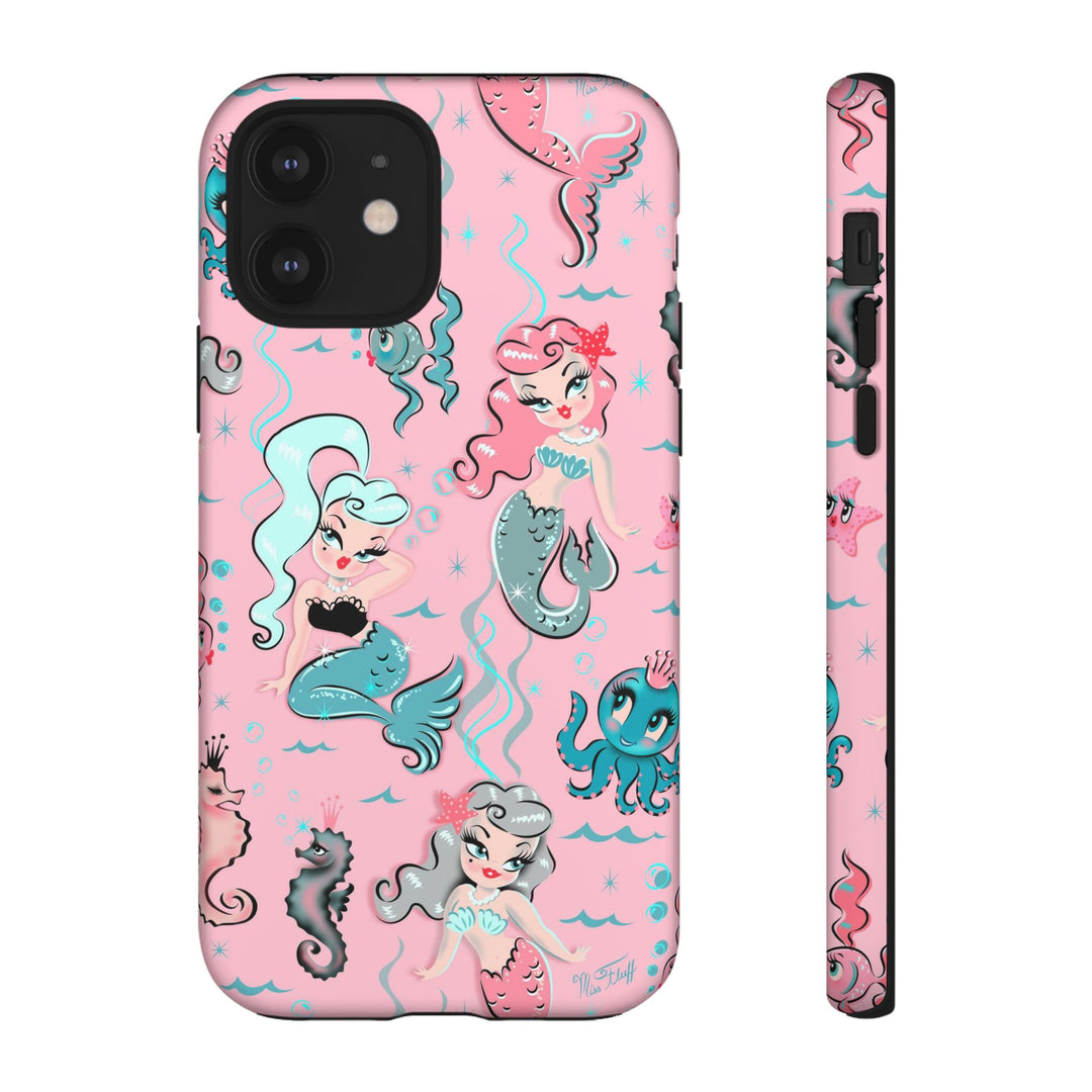 Babydoll Mermaids on Pink • Tough Phone Case